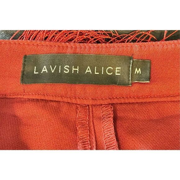 Lavish Alice High Gear Burgundy/Red Fringe Pants Women's Medium - Picture 6 of 11
